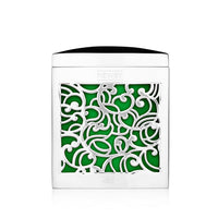 Silver Plated Lattice caddy (Emerald green insert) (no.2)