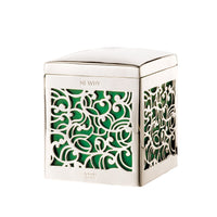 Silver Plated Lattice caddy (Emerald green insert) (no.2)