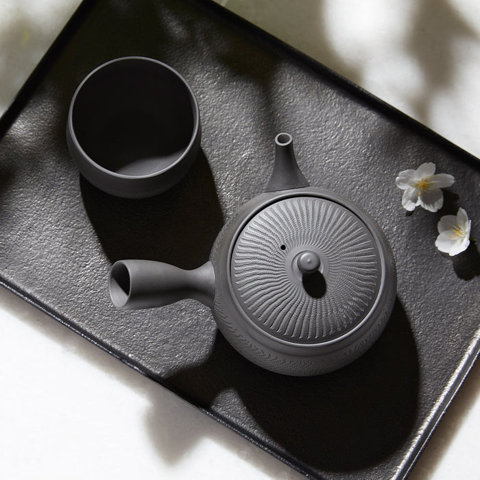 Japanese Kyusu Teapot and Cups Set - Black